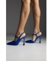 WOMEN'S HEELS SATIN BLUE 910